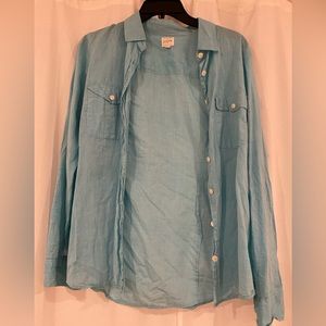 Light blue j crew button down shirt